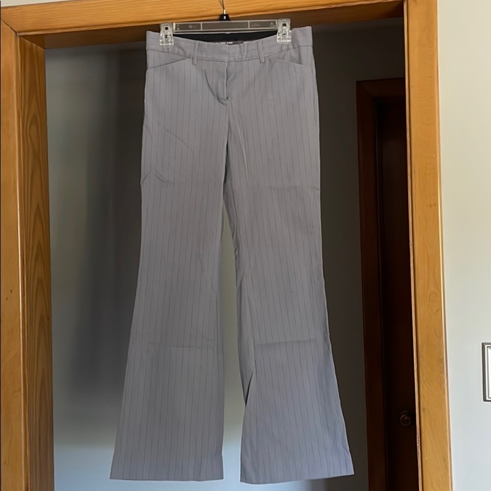 Express Light Gray Pinstripe Boot Cut Pants size 4 vintage Y2K